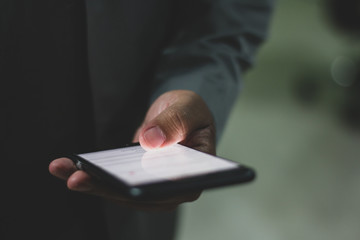 businessman using smart social media concept phones