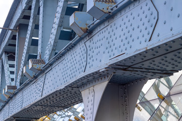 Naklejka premium Metal beams of the bridge