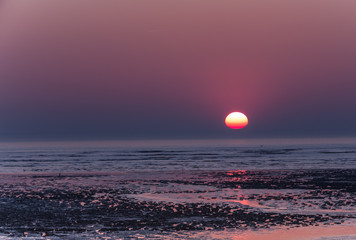 coucher de soleil sur la lagune charentaise