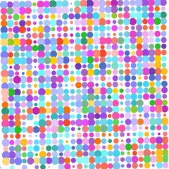 Multicolored circles on a white background.       