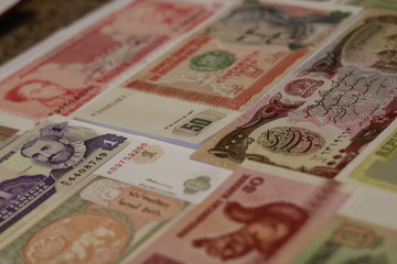 Obraz na płótnie Canvas banknotes of different countries