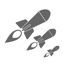 rocket icon, flat vector symbol isolated on white background