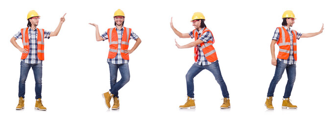 Industrial worker isolated on white 