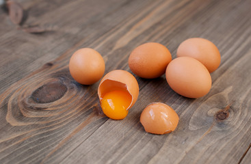 Group of brown eggs
