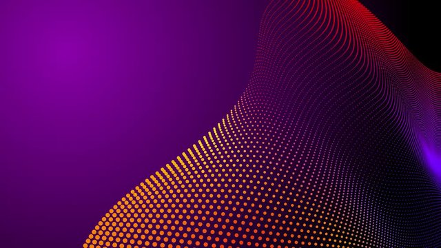 Animated futuristic background. Technology, science and engineering motion background. Animated 3d shape alike on 3d landscape. Template for design flayer, poster, banner, brochure and other.