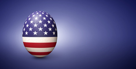 American Easter Egg Painted Stars and Stripes USA Design Banner