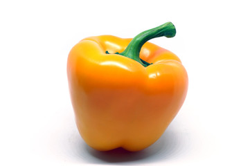 Yellow sweet pepper on white background.