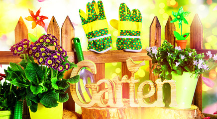 Gartenarbeit Garten Frühblüher Hintergrund