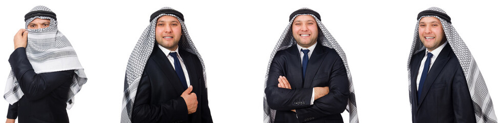 Arab businessman in suit isolated on white 