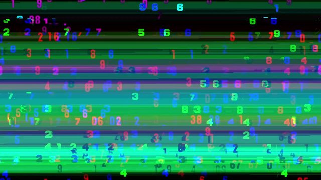 numbers code information clock counting streaming