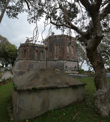 Graveyard at the back of St John Parish Church in the east coast of Barbados, Caribbean Islands