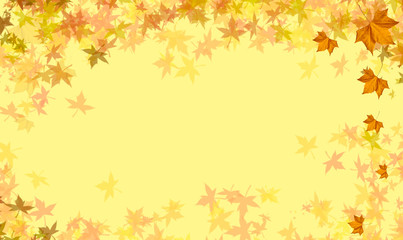 leaves on yellow background