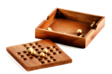 Made of wood line game, with colored balls educational games, logical thinking