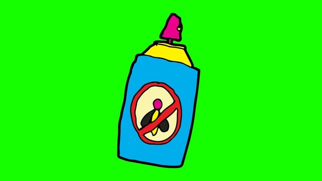 kids drawing green screen with theme of insecticide