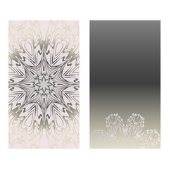 Collection Card With Relax Mandala Design. For Mobile Website, Posters, Online Shopping, Promotional Material. Grey color