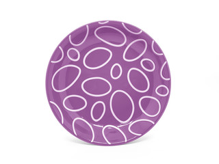 Colorful Modern Style and Beautiful Plate in White Isolated Background for Home Kitchen Appliances or Utensils