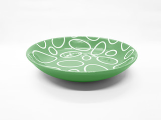 Colorful Modern Style and Beautiful Plate in White Isolated Background for Home Kitchen Appliances or Utensils