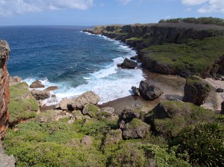 Scenic coastal view of a tropical island, Saipan, Northern Mariana Islands