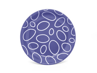 Colorful Modern Style and Beautiful Plate in White Isolated Background for Home Kitchen Appliances or Utensils