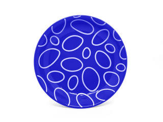Colorful Modern Style and Beautiful Plate in White Isolated Background for Home Kitchen Appliances or Utensils