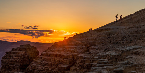 Hiking in the Desert at Sunset