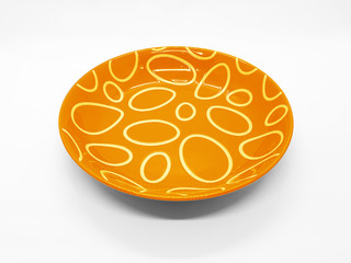 Colorful Modern Style and Beautiful Plate in White Isolated Background for Home Kitchen Appliances or Utensils