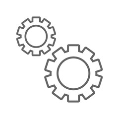 Gears icon isolated on the white background