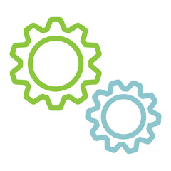 Gears icon isolated on the white background