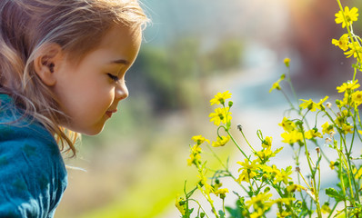 Baby enjoying nature