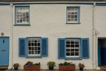 Fototapeta na wymiar Cottages in St. Mawes, Cornwall, England