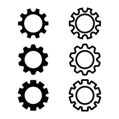 Gears icon isolated on the white background
