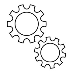 Gears icon isolated on the white background
