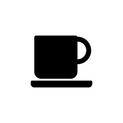 coffee cup on a plate icon. Signs and symbols can be used for web, logo, mobile app, UI, UX