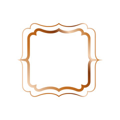 elegant frame golden isolated icon