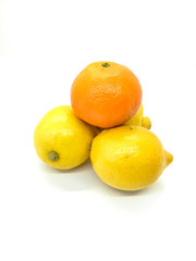 Orange and lemons in composition