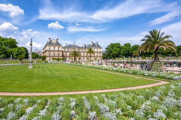 Luxembourg palace and gardens in Paris, France