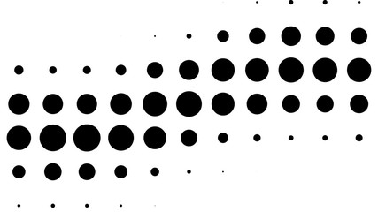 Halftone gradient pattern. Abstract halftone big dots background. Monochrome dots pattern. Pop Art, Comic big dots. Big circles strip. Banner with space. Design for presentation, report, flyer, card