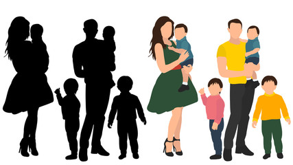 Fototapeta premium flat style, people, family and children