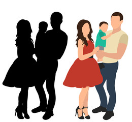 Obraz premium flat style, people, family and children