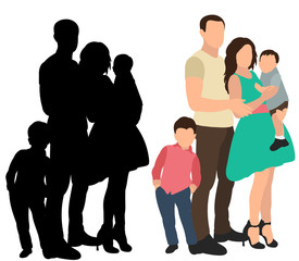 Obraz premium flat style, people, family