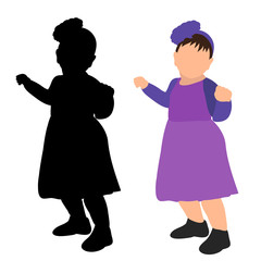 isolated, flat style little girl