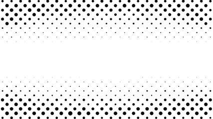 Halftone gradient pattern. Abstract halftone dots background. Monochrome dots pattern. Pop Art, Comic small dots. Gradient frame. Banner with space. Design for presentation, report, flyer, card