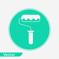 Paint roller vector icon sign symbol