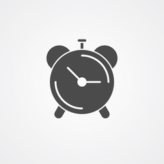 Alarm clock vector icon sign symbol