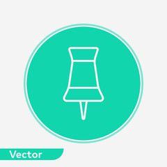 Push pin vector icon sign symbol