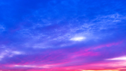 Fototapeta na wymiar fantascic colorful blue, violet and orange sunset sunsrise skyline