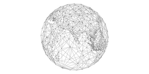 World map point with line and composition and representing the global or Global network connection elements by NASA.