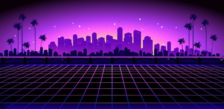 Retro Background Stock Illustration - Download Image Now - Miami