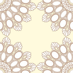 sweet peacock vanilla gems frame mandala decoration for web design, festivals,posters,printing,holidays,coffee shops menu,donuts packaging