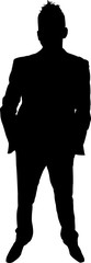 Man in suit standing silhouette